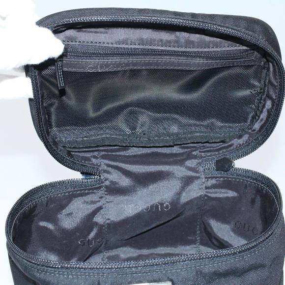 GUCCI Vanity Cosmetic Pouch Nylon Canvas Black 039 0951 Auth ep2207 - Picture 16 of 16
